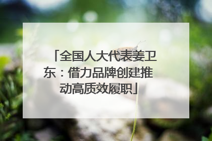 全国人大代表姜卫东：借力品牌创建推动高质效履职