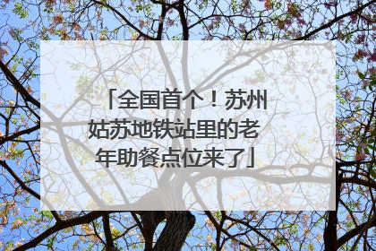 全国首个！苏州姑苏地铁站里的老年助餐点位来了