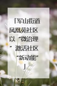 军山街道凤凰苑社区以“微治理”激活社区“新动能”