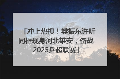 冲上热搜！樊振东许昕同框现身河北雄安，备战2025乒超联赛
