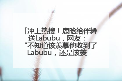 冲上热搜！鹿晗给伴舞送Labubu，网友：“不知道该羡慕他收到了Labubu，还是该羡慕鹿晗送他礼物”