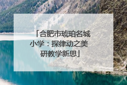 合肥市琥珀名城小学：探律动之美 研教学新思