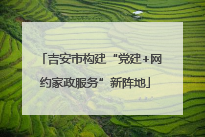吉安市构建“党建+网约家政服务”新阵地