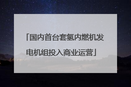 国内首台套氢内燃机发电机组投入商业运营