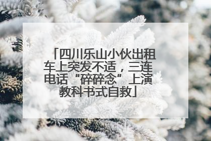 四川乐山小伙出租车上突发不适，三连电话“碎碎念”上演教科书式自救