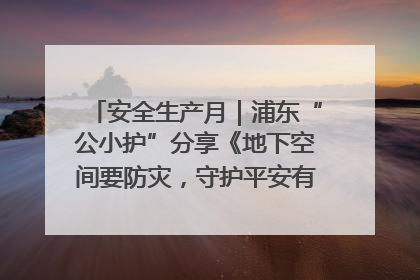 安全生产月｜浦东“公小护”分享《地下空间要防灾，守护平安有我在》安全谣