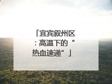 宜宾叙州区：高温下的“热血速递”