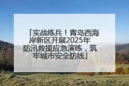 实战练兵！青岛西海岸新区开展2025年防汛救援应急演练，筑牢城市安全防线