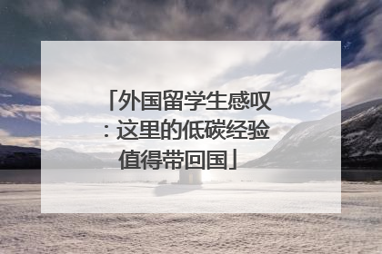 外国留学生感叹：这里的低碳经验值得带回国