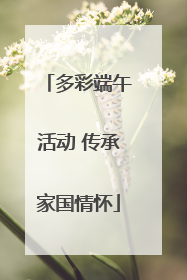 多彩端午活动 传承家国情怀