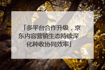多平台合作升级，京东内容营销生态持续深化种收协同效率