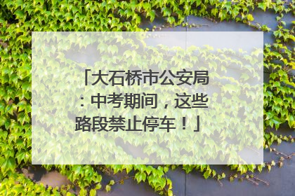 大石桥市公安局：中考期间，这些路段禁止停车！