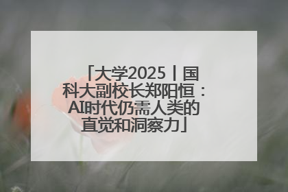 大学2025丨国科大副校长郑阳恒：AI时代仍需人类的直觉和洞察力