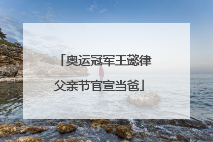 奥运冠军王懿律父亲节官宣当爸