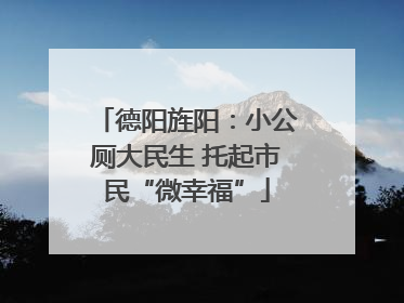 德阳旌阳：小公厕大民生 托起市民“微幸福”