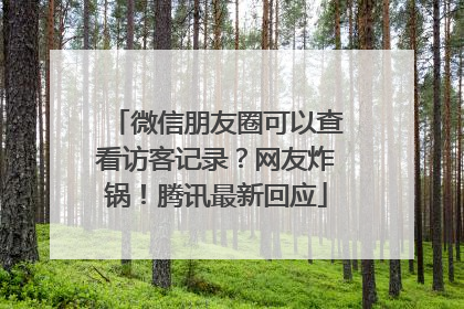 微信朋友圈可以查看访客记录？网友炸锅！腾讯最新回应