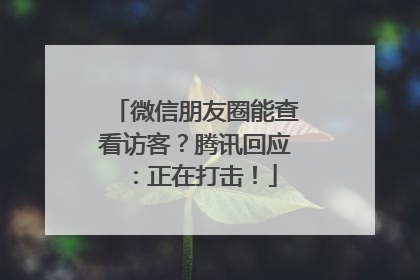 微信朋友圈能查看访客？腾讯回应：正在打击！