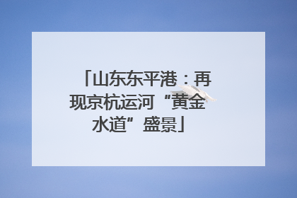 山东东平港：再现京杭运河“黄金水道”盛景