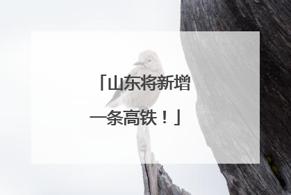 山东将新增一条高铁！