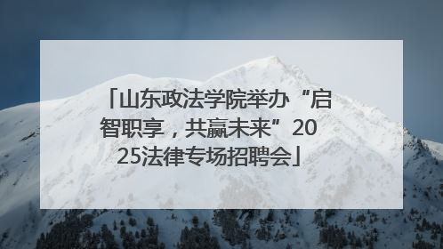 山东政法学院举办“启智职享，共赢未来”2025法律专场招聘会