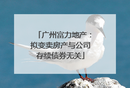 广州富力地产：拟变卖房产与公司存续债券无关