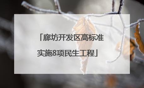 廊坊开发区高标准实施8项民生工程