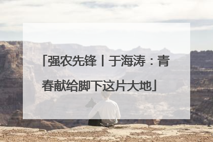 强农先锋丨于海涛：青春献给脚下这片大地