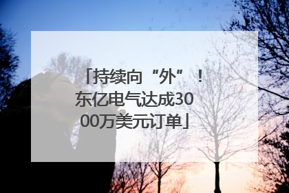 持续向“外”！东亿电气达成3000万美元订单