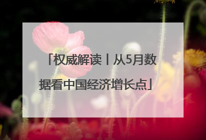 权威解读丨从5月数据看中国经济增长点