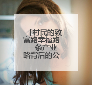 村民的致富路幸福路 一条产业路背后的公益脉络