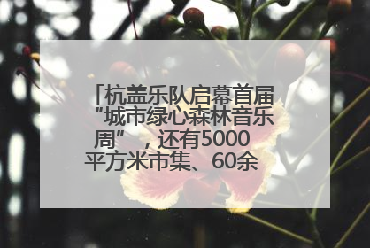 杭盖乐队启幕首届“城市绿心森林音乐周”，还有5000平方米市集、60余场免费活动等你来