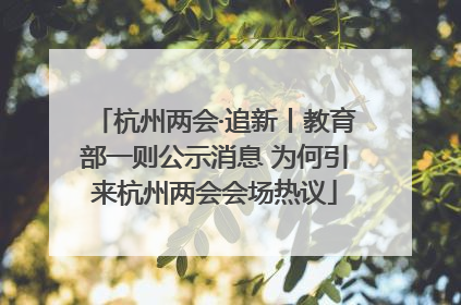 杭州两会·追新丨教育部一则公示消息 为何引来杭州两会会场热议