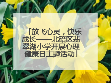 放飞心灵，快乐成长——北碚区翡翠湖小学开展心理健康日主题活动