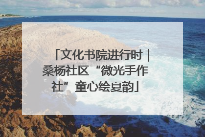 文化书院进行时｜桑杨社区“微光手作社”童心绘夏韵
