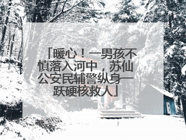 暖心！一男孩不慎落入河中，苏仙公安民辅警纵身一跃硬核救人