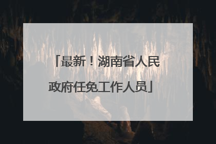 最新！湖南省人民政府任免工作人员