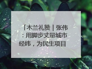 木兰礼赞｜张伟：用脚步丈量城市经纬，为民生项目按下“加速键”