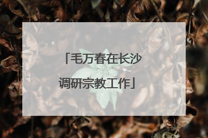 毛万春在长沙调研宗教工作