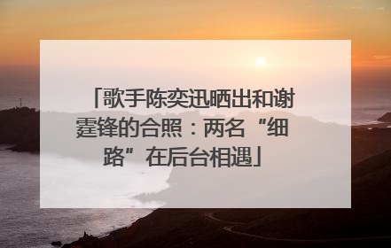 歌手陈奕迅晒出和谢霆锋的合照：两名“细路”在后台相遇