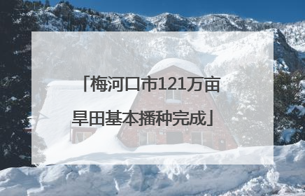 梅河口市121万亩旱田基本播种完成