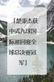 楚秉杰获中式九球国际巡回赛全球总决赛冠军