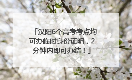 汉阳6个高考考点均可办临时身份证明，2分钟内即可办结！