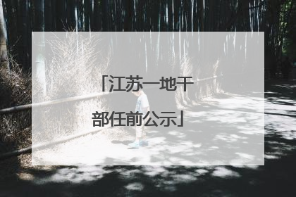 江苏一地干部任前公示