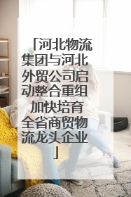 河北物流集团与河北外贸公司启动整合重组 加快培育全省商贸物流龙头企业
