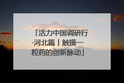 活力中国调研行·河北篇丨触摸一粒药的创新脉动
