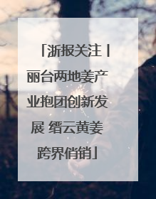 浙报关注丨丽台两地姜产业抱团创新发展 缙云黄姜跨界俏销