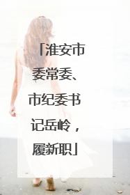 淮安市委常委、市纪委书记岳岭，履新职