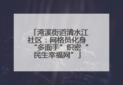 湾溪街道清水江社区：网格员化身“多面手”织密“民生幸福网”
