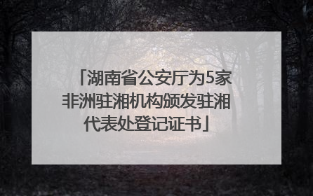 湖南省公安厅为5家非洲驻湘机构颁发驻湘代表处登记证书