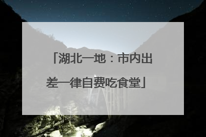 湖北一地：市内出差一律自费吃食堂